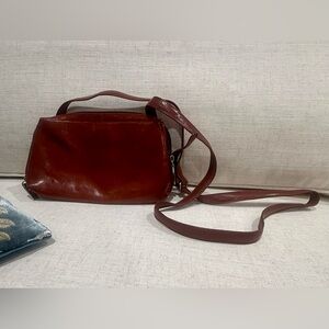HOBO Cognac colored, Genuine Leather Crossbody Purse